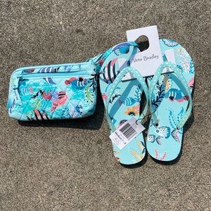 Vera Bradley flip flops and satchel